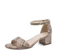Tamaris Mujer Damen 1-28201-42 Sandalia de tacón Beige Snake, 39 EU