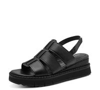 Tamaris Mujer Damen 1-28243-46 Sandalia cuña, Cuero Negro, 38 EU