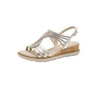 Tamaris Mujer Damen 1-28714-46 Sandalia cuña, platino, 42 EU