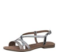 Tamaris Mujer Sandalias Cuero Verano, Plata, 36 EU