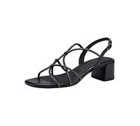 Tamaris Mujer Sandalias, señora Sandalias,TOUCHit,Zapatos de Verano,tacón Ligero,Correas,Elegantes,Femeninos,Black Metallic,37 EU