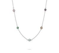Tamaris Necklace - Collar con brillantes circonitas de acero inoxidable - Plata - Cadena de ancla ajustable hasta 45 cm - Resistente al agua y agradable para la piel
