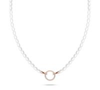 Tamaris Necklace - Collar para charms de acero inoxidable - IP oro rosa - cadena de perlas de cristal ajustable hasta 45 cm - impermeable y delicado con la piel