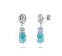 Tamaris Pendientes de acero inoxidable con piedras naturales de colores - Plata - 3,1 cm - Resistente al agua y agradable para la piel