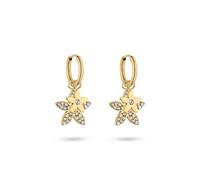 Tamaris Pendientes de aro para mujer de acero inoxidable con colgante de | Impermeable, delicado con la piel, 2,7 cm, circonitas brillantes, colgante extraíble