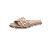 Tamaris Plataforma de Mujer Comfort Mule Flat Multiadjustable, Beige Suede, 38 EU