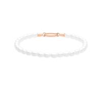 Tamaris Pulsera elegante de acero inoxidable pulido - IP oro rosa - Cadena de perlas de cristal ajustable hasta 18 cm - resistente al agua y respetuosa con la piel