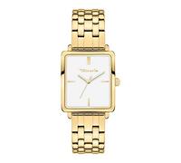 Tamaris Reloj analógico de Cuarzo para Mujer con Correa de Acero Inoxidable TT, Dorado, 26x30 mm, Moderno