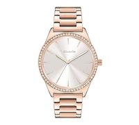 Tamaris Reloj de Mujer - Grande, Deportiva-Elegante Reloj de Pulsera 38mm, Band de Acero Inoxidable, Zirkoniasteine, MOP/Perlmutt, Plata, Rold, Oro Rosa, 3 ATM Wasserdicht