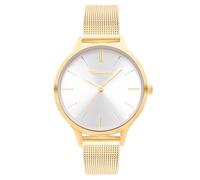 Tamaris Reloj de Mujer - Redondo - Oro - 34 mm - Elegante Reloj de Mujer de Metal con Movimiento de Cuarzo - Reloj analógico - Resistente al Agua 3 ATM - Resistente a los arañazos