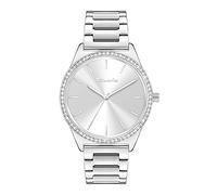 Tamaris Reloj de Pulsera analógico para Mujer con Mecanismo de Cuarzo de Acero Inoxidable, Plata, 38 mm, Esfera Plateada
