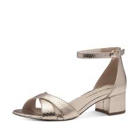 Tamaris Sandalia para mujer 1-28296-44 con tacón, LT Gold STRUCT, 37 EU, Lt Gold Struct, 37 EU