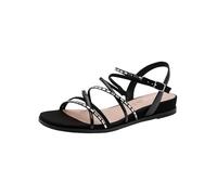 Tamaris Sandalia plana para mujer 1-28103-42, Black Glam, 42 EU