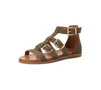 Tamaris Sandalia plana para mujer 1-28125-46, gamuza oliva, talla 39 EU