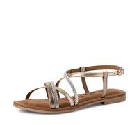 Tamaris Damen 1-28139-44, Sandalias Planas Mujer, Champagne Comb, 40 EU