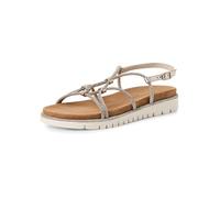 Tamaris Sandalia plana para mujer 1-28721-46, Champagne Glam, talla 37 EU