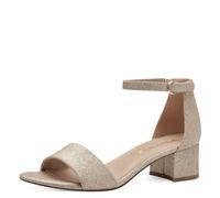 Tamaris Sandalias Con Tacón para Mujer, Sintéticas, Dorado Claro Purpurina, 40 EU