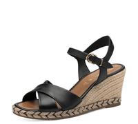 Tamaris Sandalias de cuña para mujer 1-28346-44, color negro, talla 37 EU, Negro, 37 EU