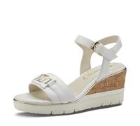 Tamaris Sandalias de Cuña para Mujer, Sandalias de Mujer, Blanco, 4 UK