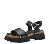 Tamaris Mujer 1-28230-42, Sandalias Planas, Piel Negra, 37 EU