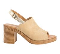 TAMARIS Sandalias de piel con tacón ancho. Color beige