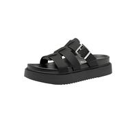 Tamaris Sandalias planas veganas para mujer, Negro, 40 EU