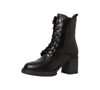 Tamaris Schnürstiefel, Botas Cortas al Tobillo Mujer, Piel Negra, 39 EU