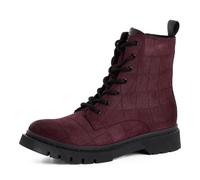 Tamaris Tamaris Lace Boot Flat 1-25269-41 Botines para mujer, Burdeos Croco, 40 EU