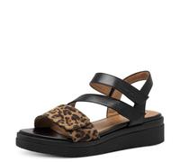 Tamaris Women's Comfort Damen Keilsandale Multiadjustable Wedge Sandal, Black Leo, 41 EU