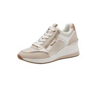 Zapatillas con cuña y cremallera Mujer Talla 38. Color Beige