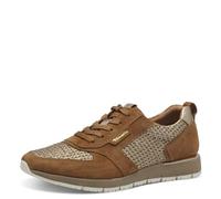 Tamaris Zapatillas bajas para mujer, plantilla intercambiable, Brown Cognac Comb, 41 EU