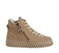 TAMARIS Zapatillas deportivas de caña alta de piel. Color beige