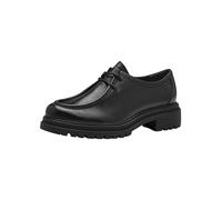 Tamaris Zapatos de Cordones de Caña Baja para Mujer, Cómodos, de Piel, Negro, 38 EU