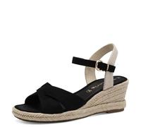 Tamaris Zapatos de Cuña para Mujer, Textiles, Negro, 37 EU
