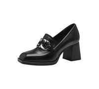 Tamaris Zapatos de Plataforma de Piel para Mujer, Cómodos, Negro, 37 EU
