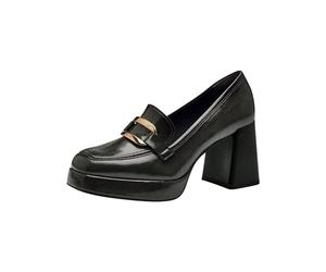 Tamaris Zapatos de Plataforma para Mujer, Tacón Cuadrado, Cómodos, Oliva, 36 EU