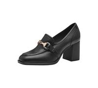 Tamaris Zapatos de Plataforma para Mujer, Tacón Cuadrado, Diseño Vegano, Negro Mate, 39 EU
