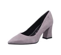 Tamaris Zapatos de Salón de Piel para Mujer, Tacón Cuadrado, Cómodos, Gris Claro, 37 EU