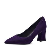Tamaris Zapatos de Salón de Piel para Mujer, Tacón Cuadrado, Cómodos, Morado, 36 EU