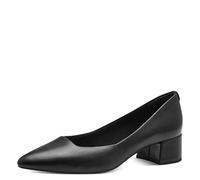 Tamaris Zapatos de Salón de Piel para Mujer, Tacón Cuadrado, Cómodos, Negro, 38 EU