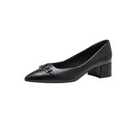Tamaris Zapatos de Salón de Piel para Mujer, Tacón Cuadrado, Cómodos, Negro, 41 EU