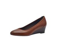 Tamaris Zapatos de Salón de Piel para Mujer, Tacón de Cuña, Cómodos, Muscat, 37 EU