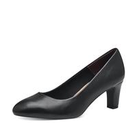 Tamaris Zapatos de Salón para Mujer, Tacón Cuadrado, Diseño Vegano, Negro Mate, 41 EU
