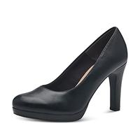 Tamaris Zapatos de Salón para Mujer, Tacón Cuadrado, Diseño Vegano, Negro Mate, 42 EU