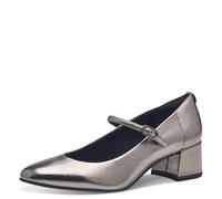 Tamaris Zapatos de Salón para Mujer, Tacón Cuadrado, Diseño Vegano, Peltre, 37 EU