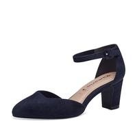 Tamaris Zapatos de Salón para Mujer, Textiles, Tacón Cuadrado, Veganos, Azul Marino, 40 EU