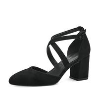 Tamaris Zapatos de Salón para Mujer, Textiles, Tacón Cuadrado, Veganos, Negro, 37 EU