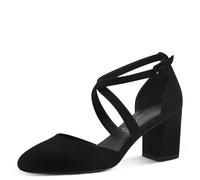 Tamaris Zapatos de Salón para Mujer, Textiles, Tacón Cuadrado, Veganos, Negro, 41 EU