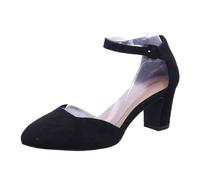 Tamaris Zapatos de Salón para Mujer, Textiles, Tacón Cuadrado, Veganos, Negro, 41 EU