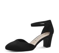 Tamaris Zapatos de Salón para Mujer, Textiles, Tacón Cuadrado, Veganos, Negro, 42 EU